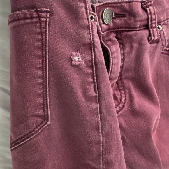 BDG faded distressed burgundy mid rise twig ankle jeans, 29 - Picture 14 of 14